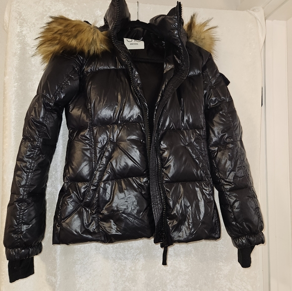 PARKA Sam New York S13 Navy Goose Down Fur Hood Size XS - Picture 1 of 11